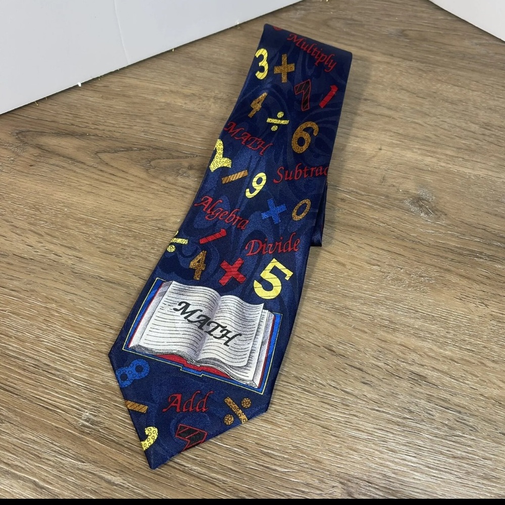 STEVEN HARRIS MATH LOVERS TIE - MATH EQUATIONS RATIONAL NUMBERS & FUNCTIONS BLUE